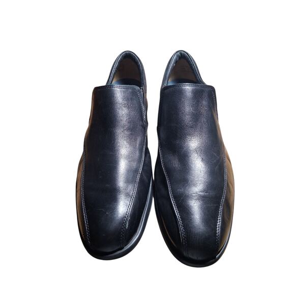 Clarks Plus Black Leather Mens size 11M Casual Career Church Slip-on Loafers - Picture 2 of 16